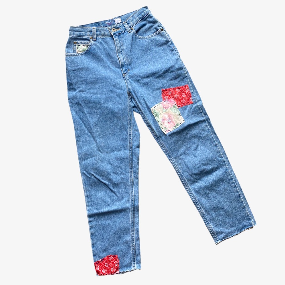 Vintage Reworked Mom Jeans Patchwork Thrift Flip